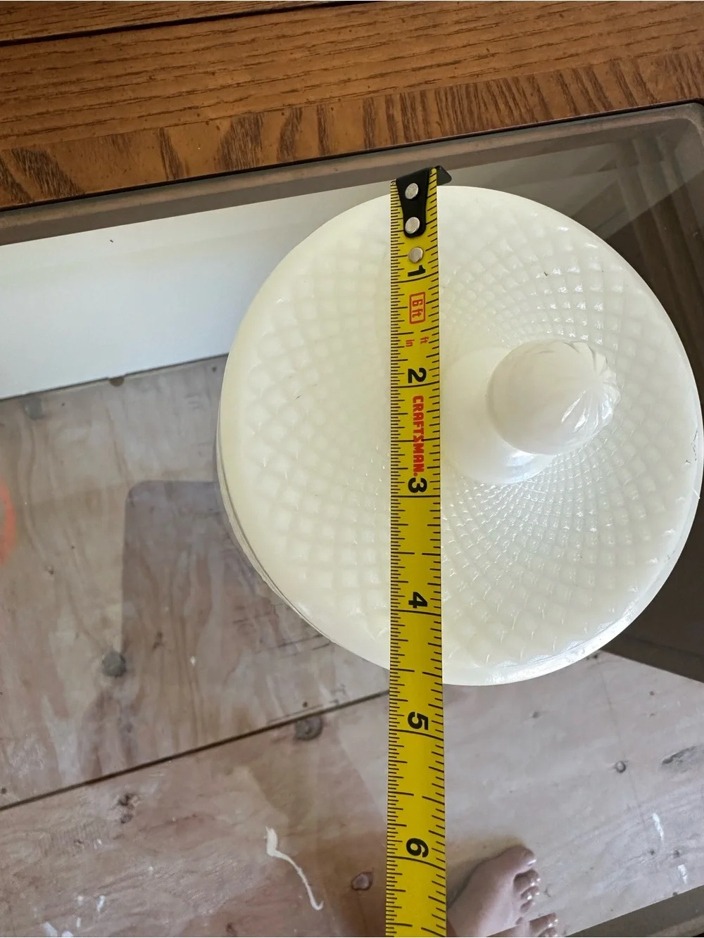 Vintage Milk Glass Diamond Quilted Lidded Trinket Dish